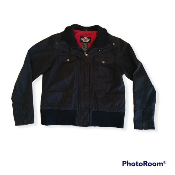 Women's Large L Harley-Davidson Cotton Jacket 97465-09VW Embroidered - Picture 5 of 12